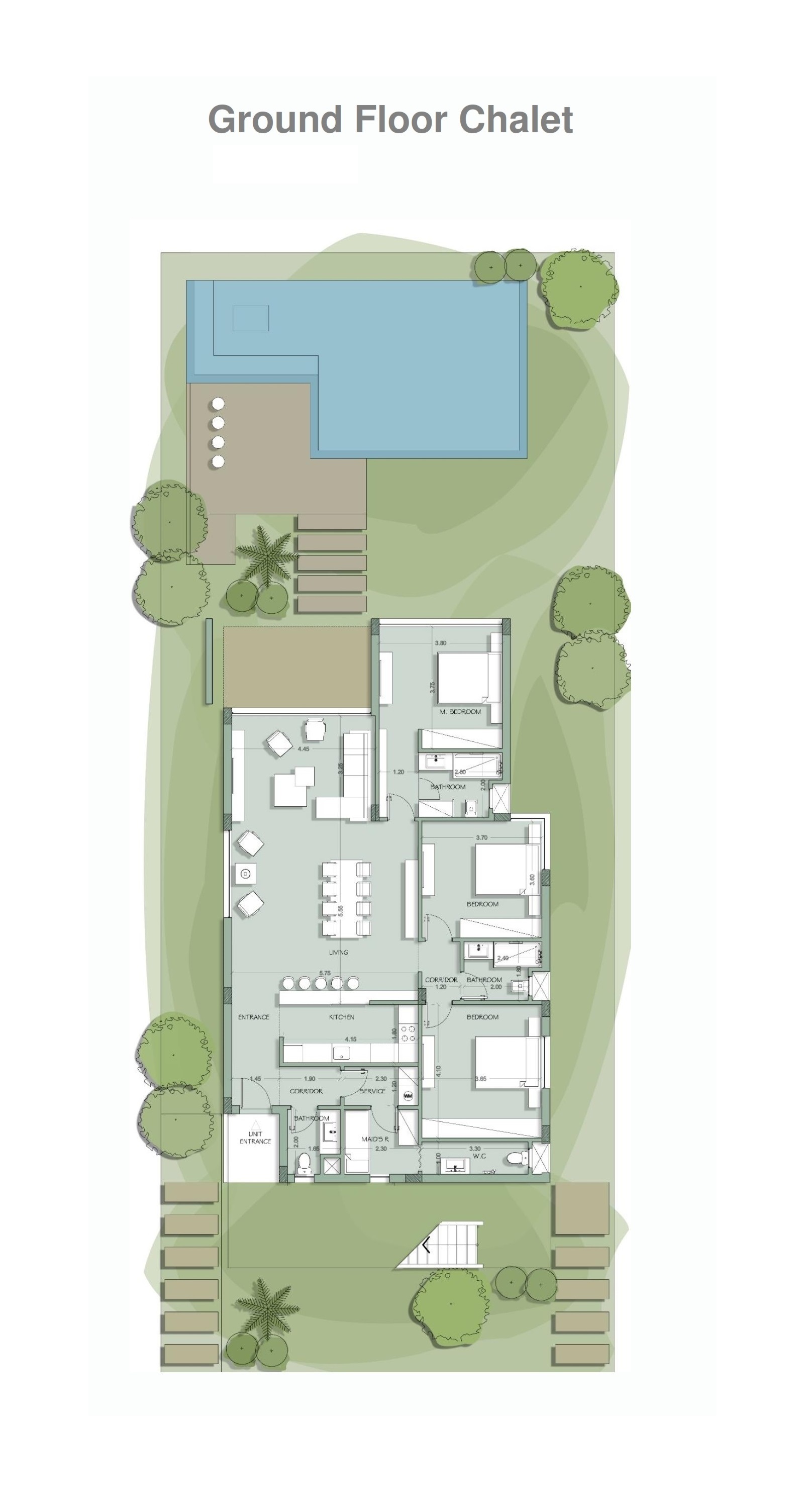 Floor plan for chalet at Fouka Bay