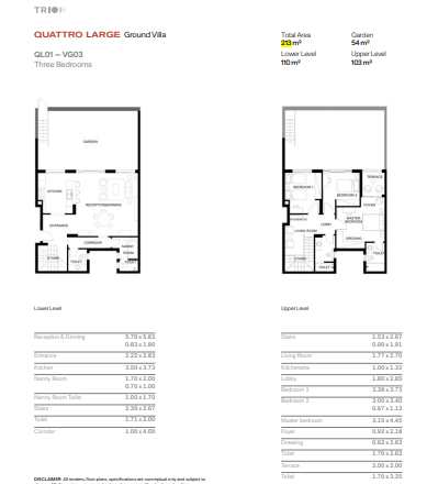 Floor plan for duplex at Trio