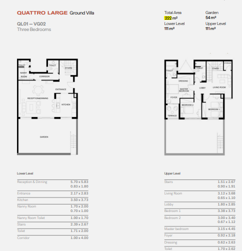 Floor plan for duplex at Trio