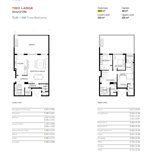 Floor plan for duplex at Trio