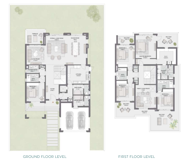 Floor plan for villa at Belle Vie