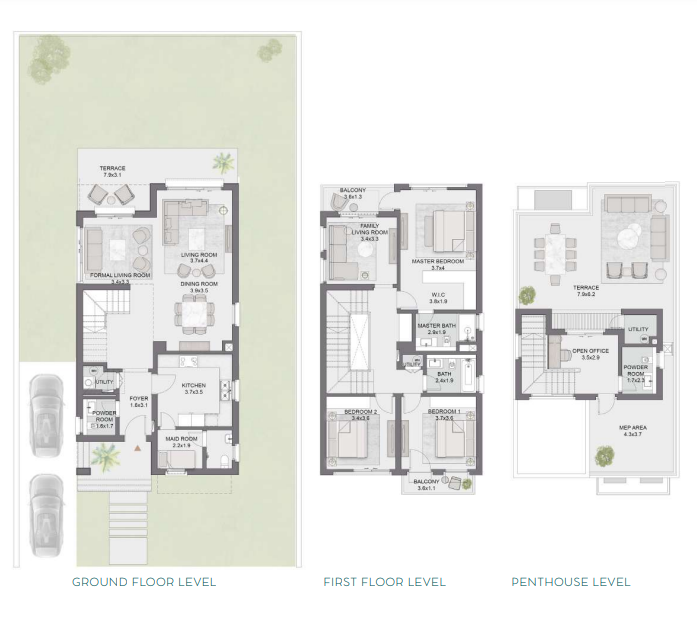 Floor plan for villa at Belle Vie
