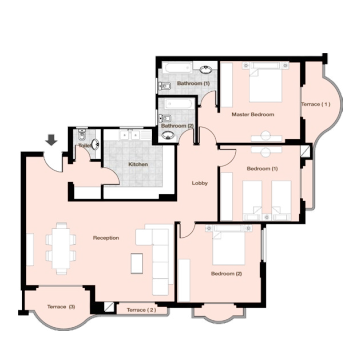 Floor plan for apartment at Diar II