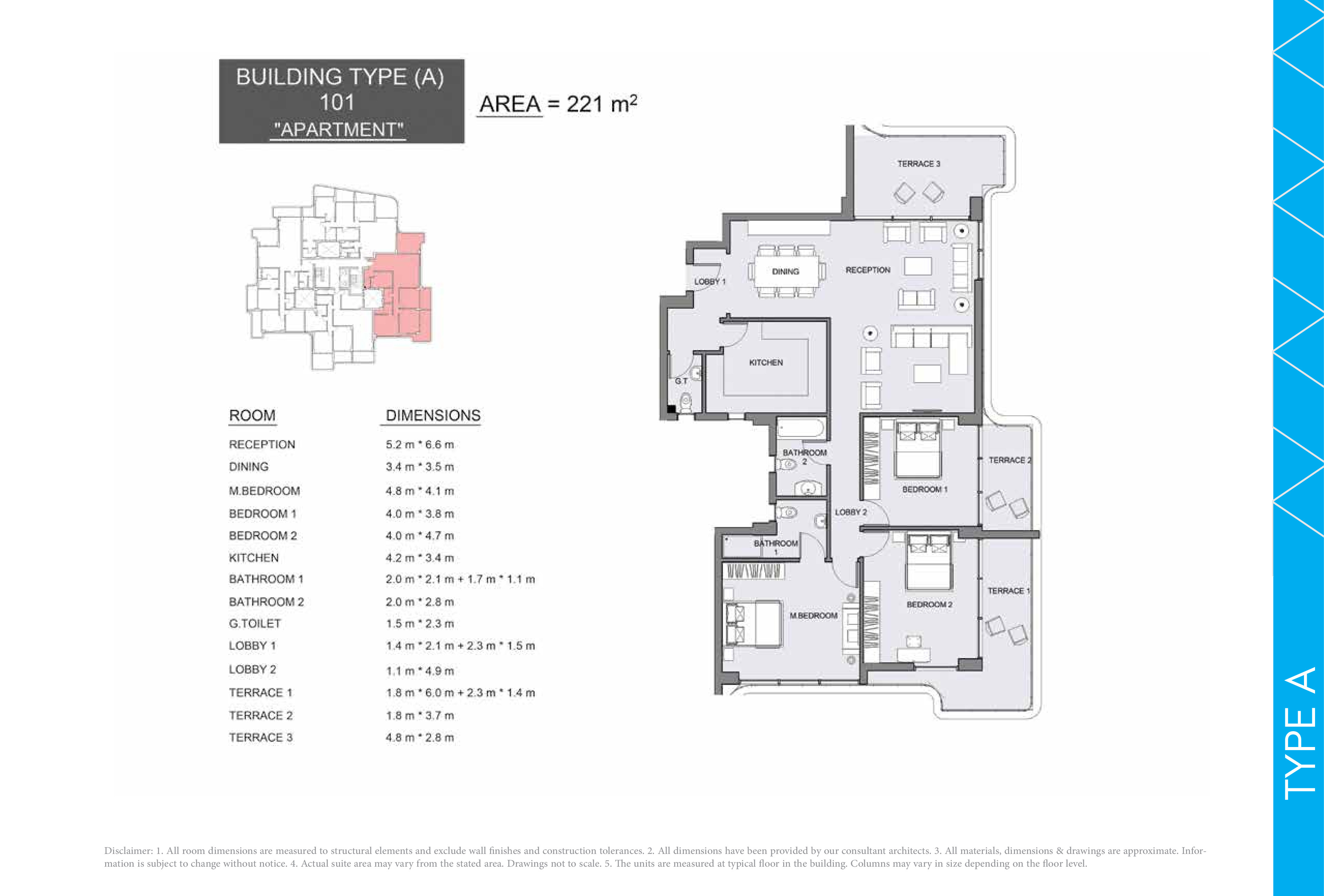 Floor plan for townhouse at Badya