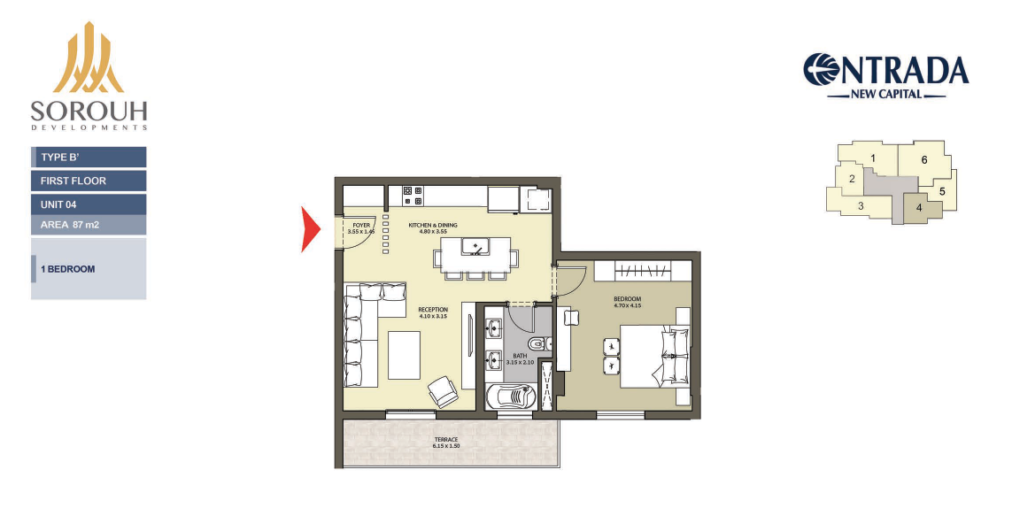 Floor plan for apartment at Entrada