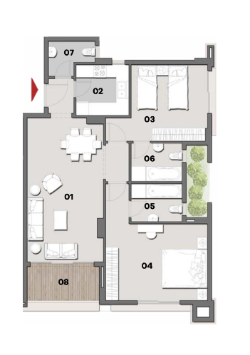 Floor plan for apartment at Il Bosco New Capital