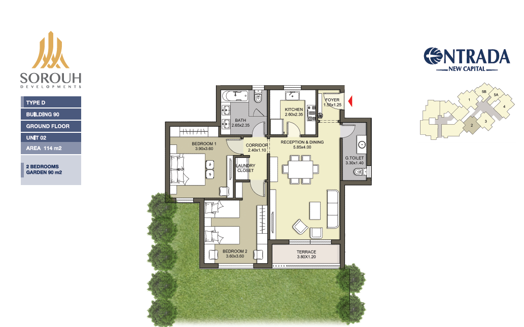 Floor plan for apartment at Entrada