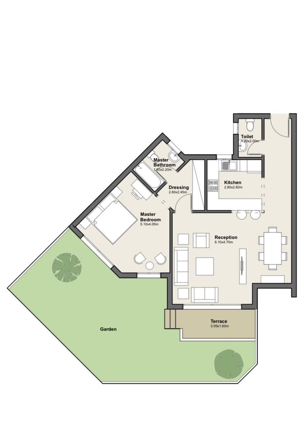 Floor plan for apartment at Axis X Iwan