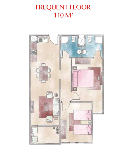 Floor plan for apartment at Lasirena Palm Beach