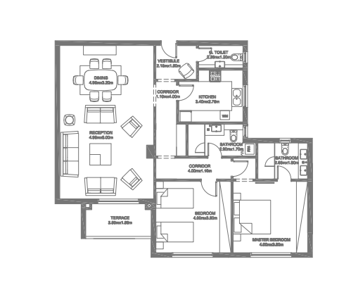 Floor plan for apartment at Garden Lakes