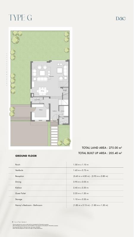 Floor plan for villa at Badya