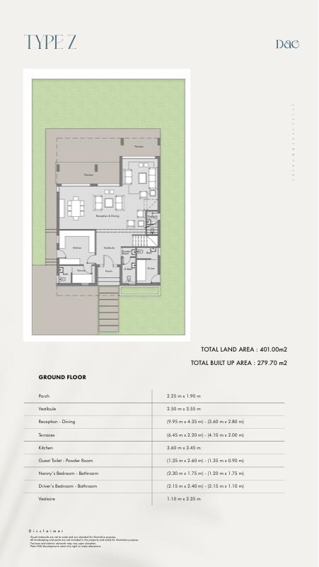 Floor plan for villa at Badya