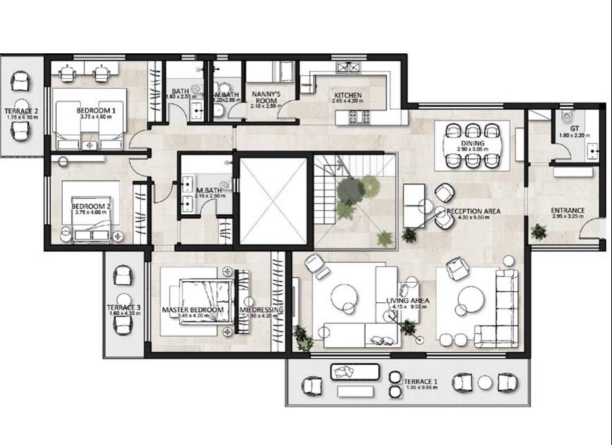 Floor plan for apartment at Garden Lakes
