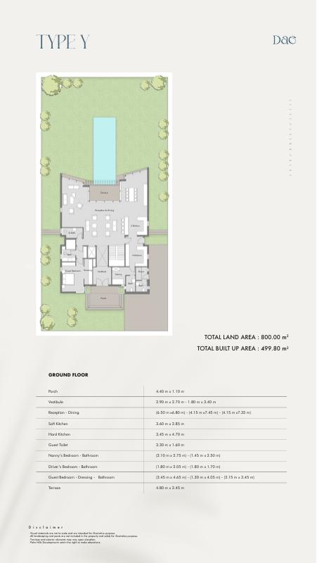 Floor plan for villa at Badya