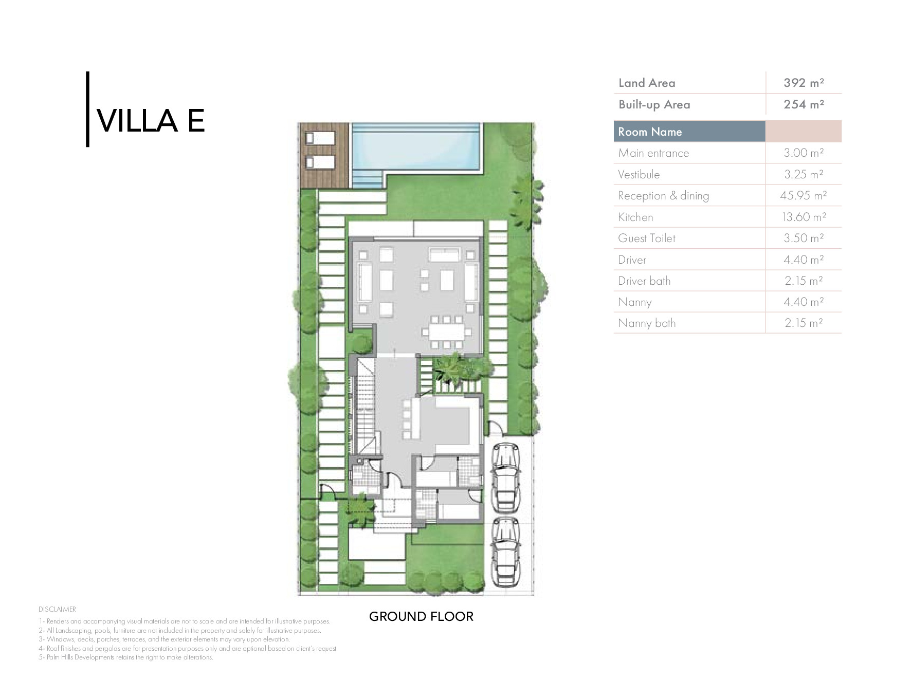 Floor plan for villa at Badya
