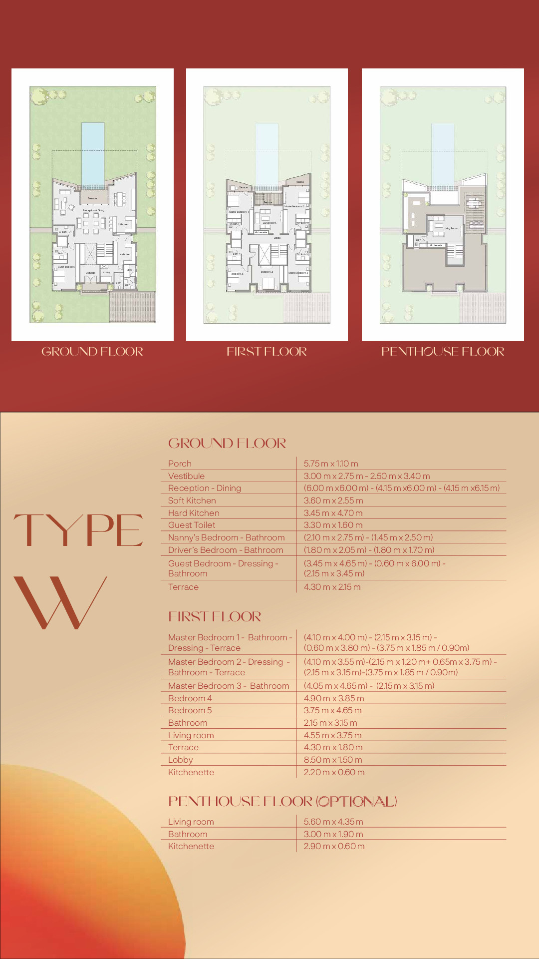 Floor plan for villa at Badya