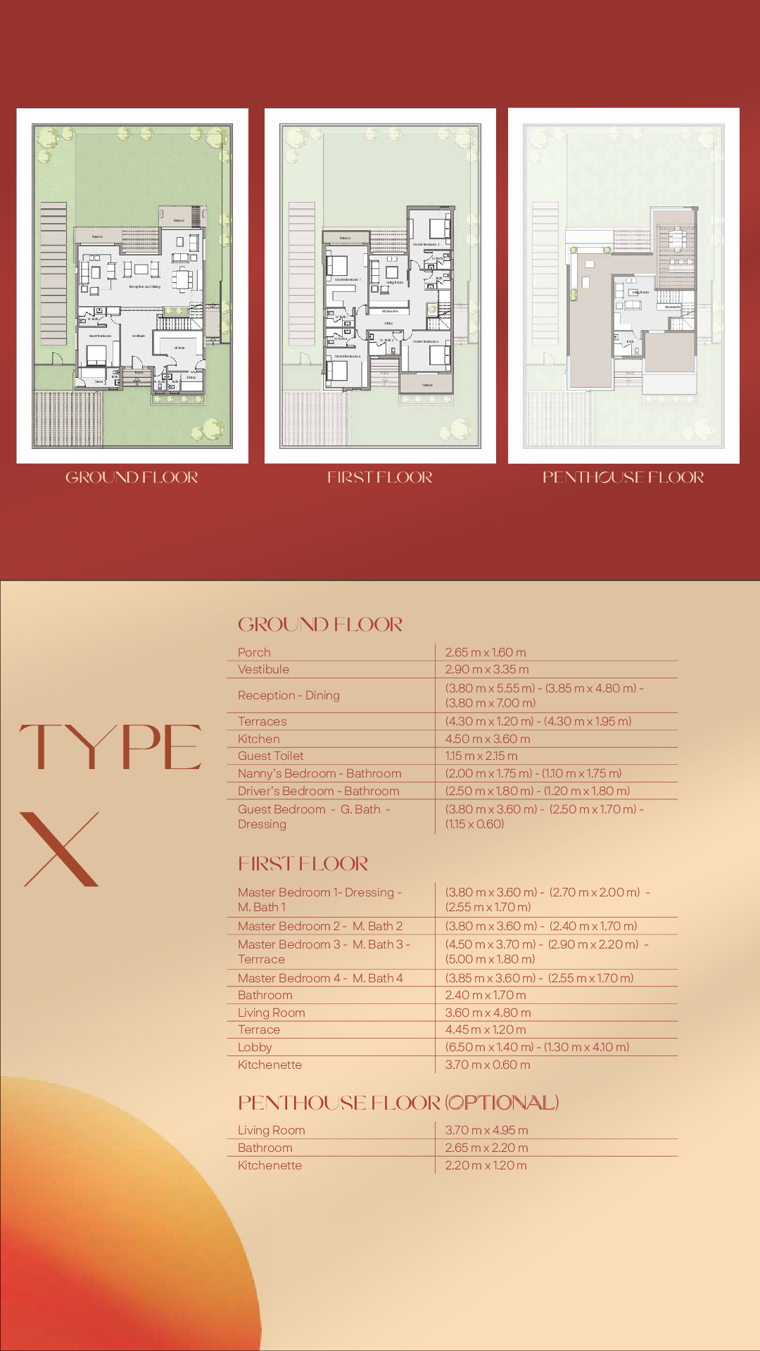 Floor plan for villa at Badya