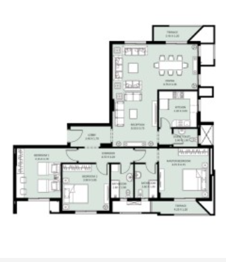 Floor plan for apartment at Bleu Vert