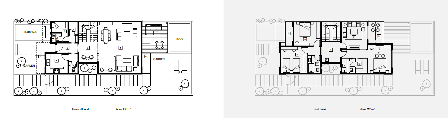 Floor plan for townhouse at Trio