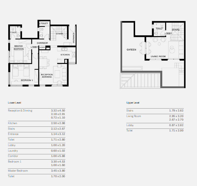 Floor plan for duplex at Trio