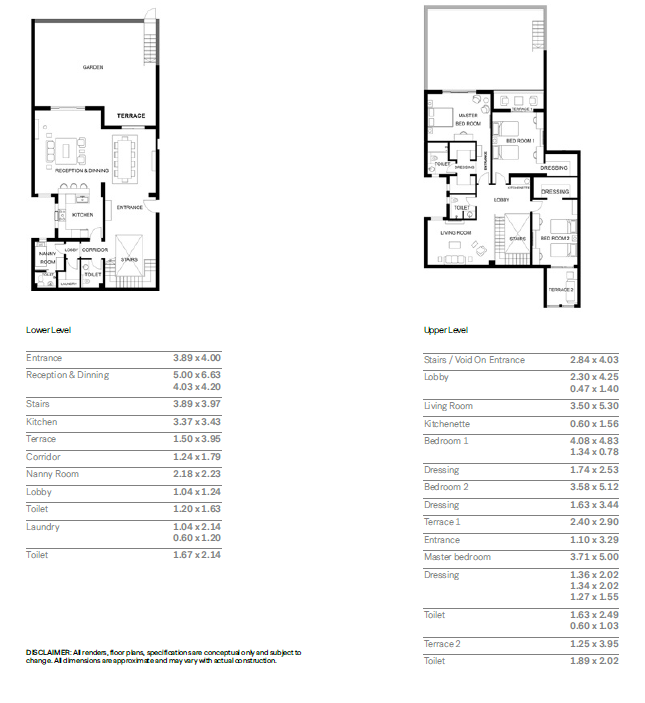 Floor plan for duplex at Trio