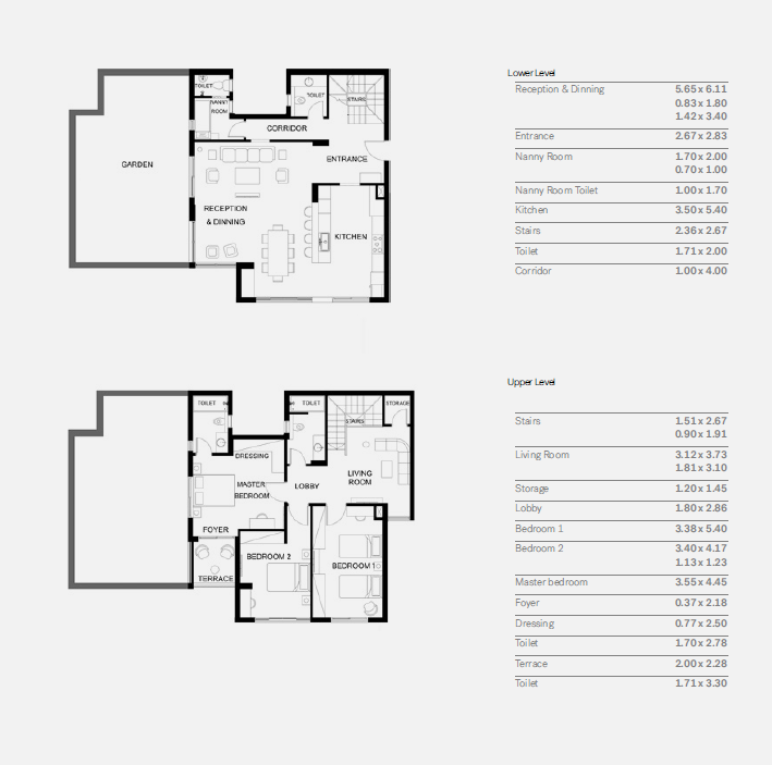 Floor plan for duplex at Trio