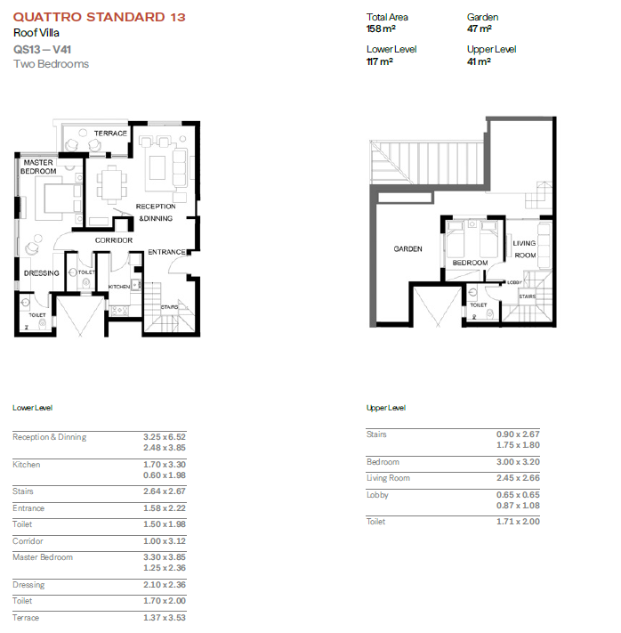 Floor plan for duplex at Trio