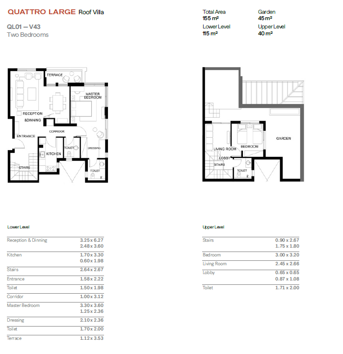 Floor plan for duplex at Trio