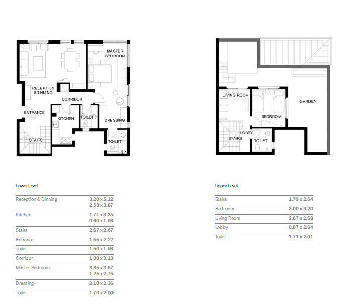 Floor plan for duplex at Trio