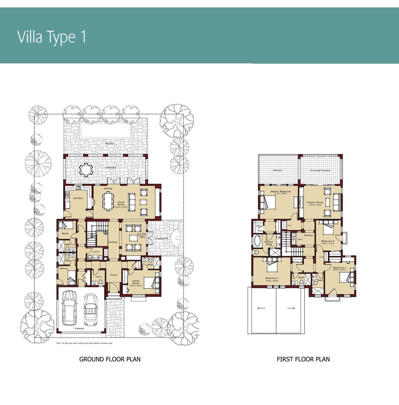 Floor plan for villa at Marassi
