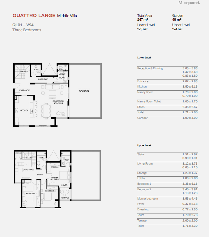 Floor plan for duplex at Trio
