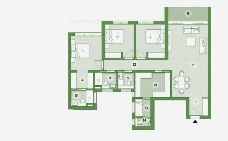 Floor plan for apartment at ZED