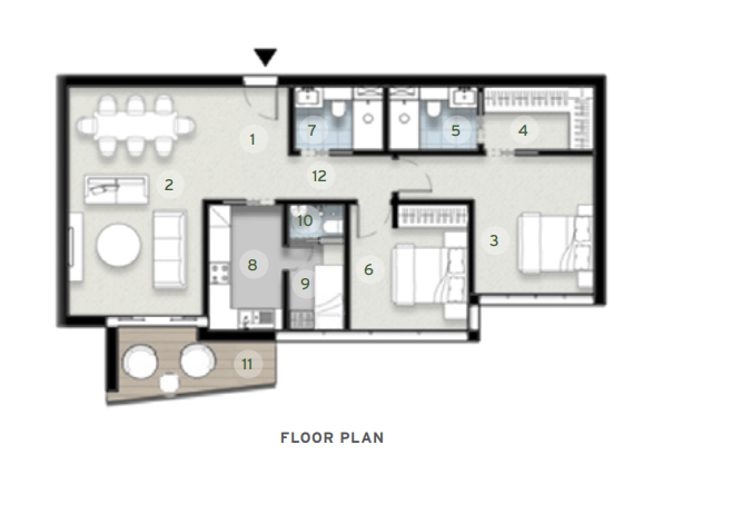 Floor plan for apartment at ZED