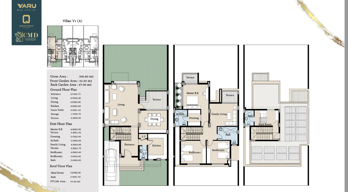 Floor plan for townhouse at Yaru