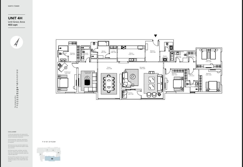 Floor plan for apartment at AEON Towers