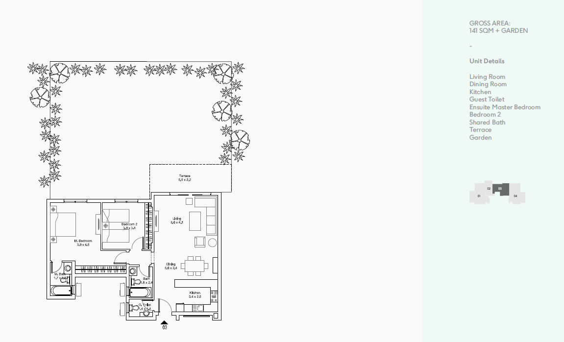 Floor plan for apartment at Plateau District 5