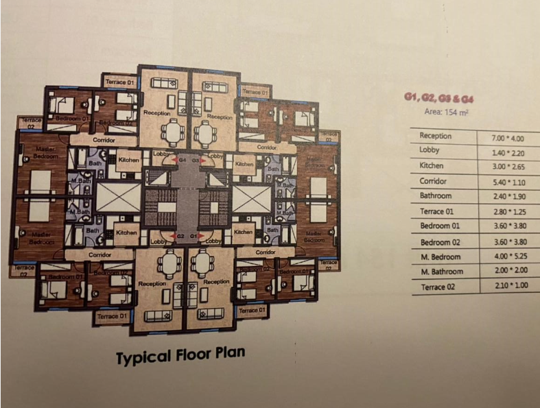 Floor plan for apartment at OIA Compound