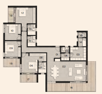 Floor plan for apartment at ZED