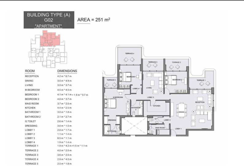 Floor plan for apartment at Serrano