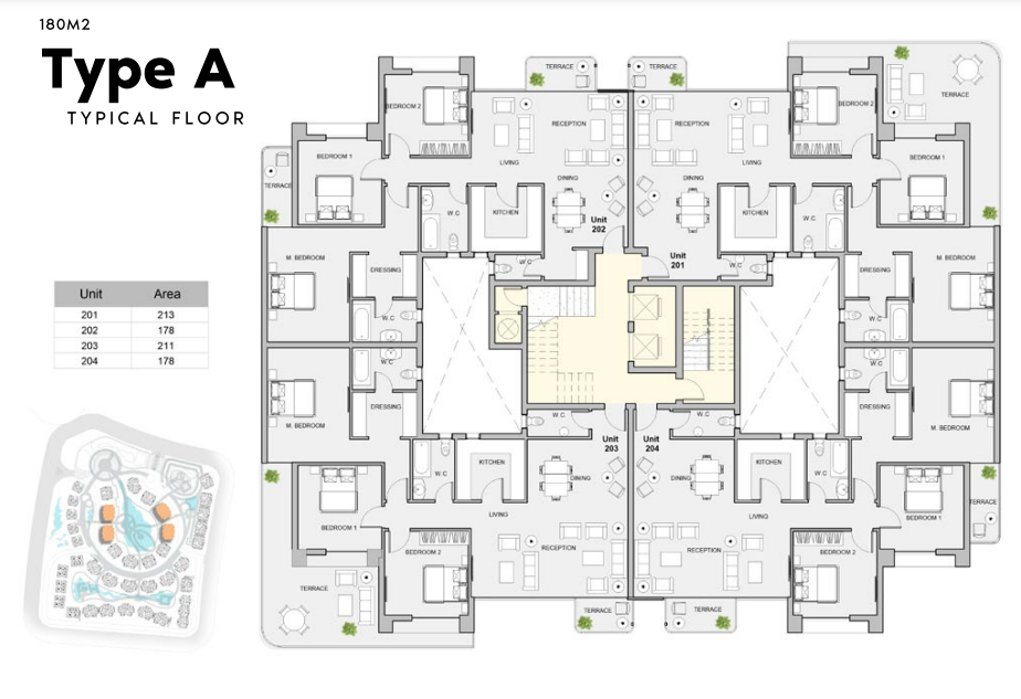Floor plan for apartment at Atika