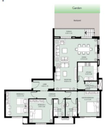Floor plan for apartment at Bleu Vert