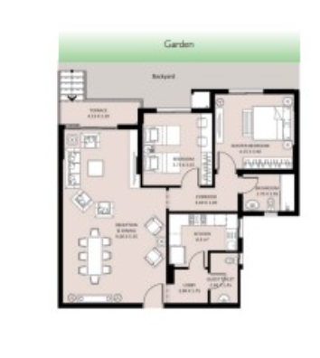 Floor plan for apartment at Bleu Vert