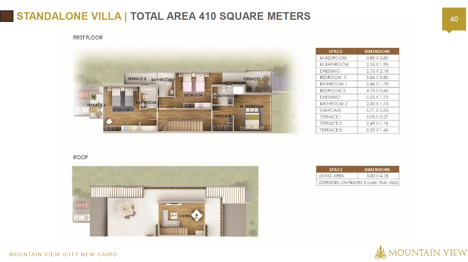Floor plan for villa at Club Park- ICity New Cairo