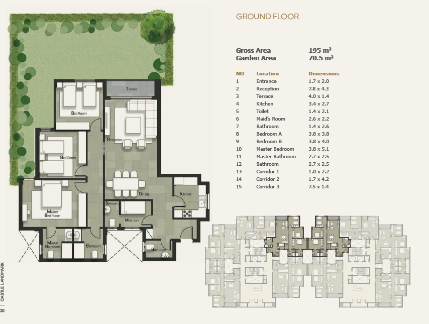 Floor plan for apartment at Castle Landmark