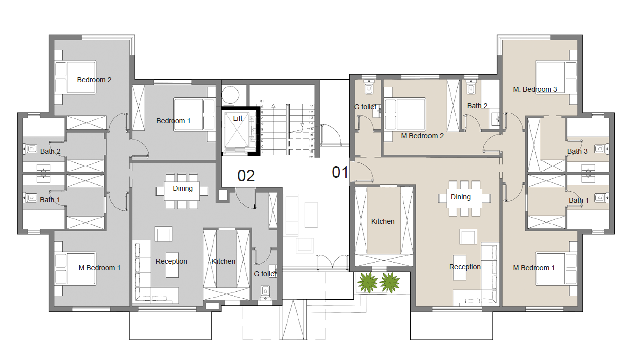 Floor plan for apartment at Badya