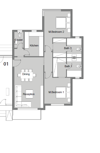 Floor plan for apartment at Badya