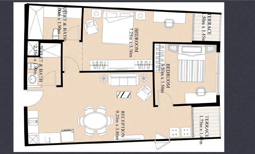 Floor plan for apartment at Fifth Square Al Marasem