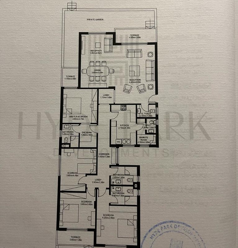 Floor plan for apartment at Hyde Park