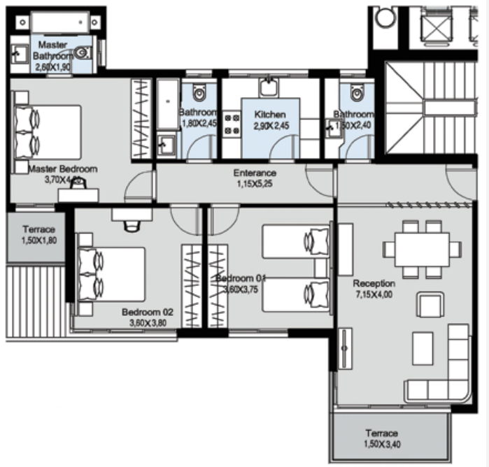 Floor plan for apartment at Scenario