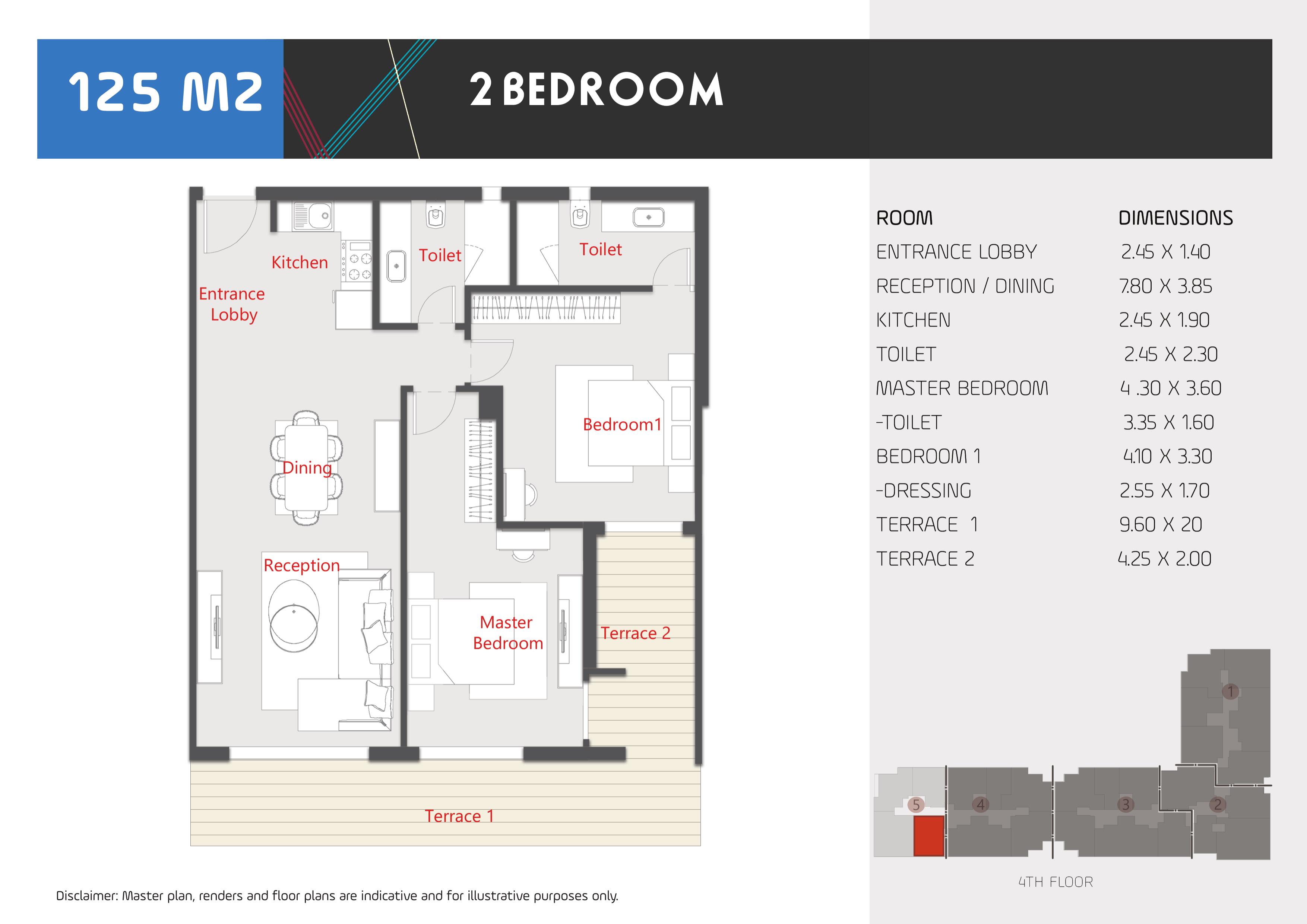 Floor plan for apartment at Al Karma Kay